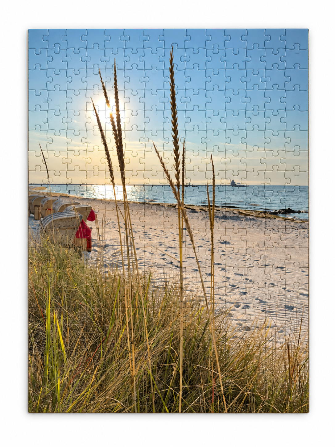 Premium Puzzle 1000 Teile Grömitz Dünengras Strand und Meer